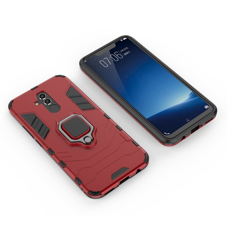 TPU + PC Hybrid Cover with Finger Ring Kickstand for Huawei Mate 20 Lite - Red