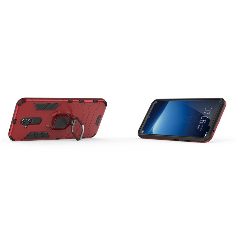 TPU + PC Hybrid Cover with Finger Ring Kickstand for Huawei Mate 20 Lite - Red