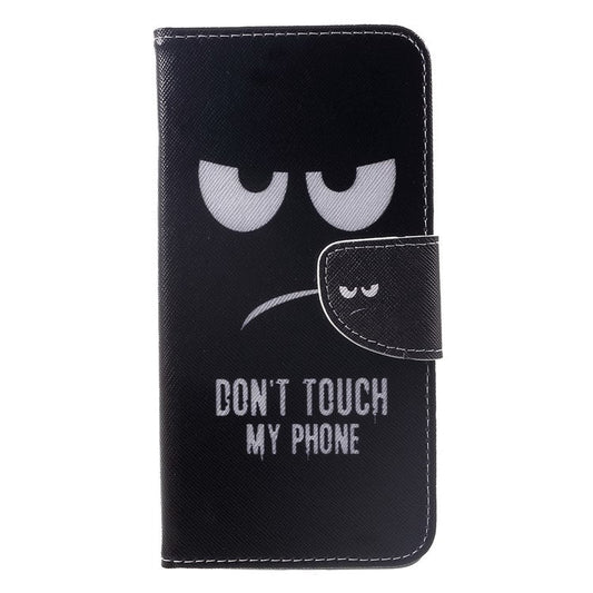 Cross Texture Pattern Printing Wallet Leather Case for Huawei Mate 20 Pro - Do Not Touch My Phone