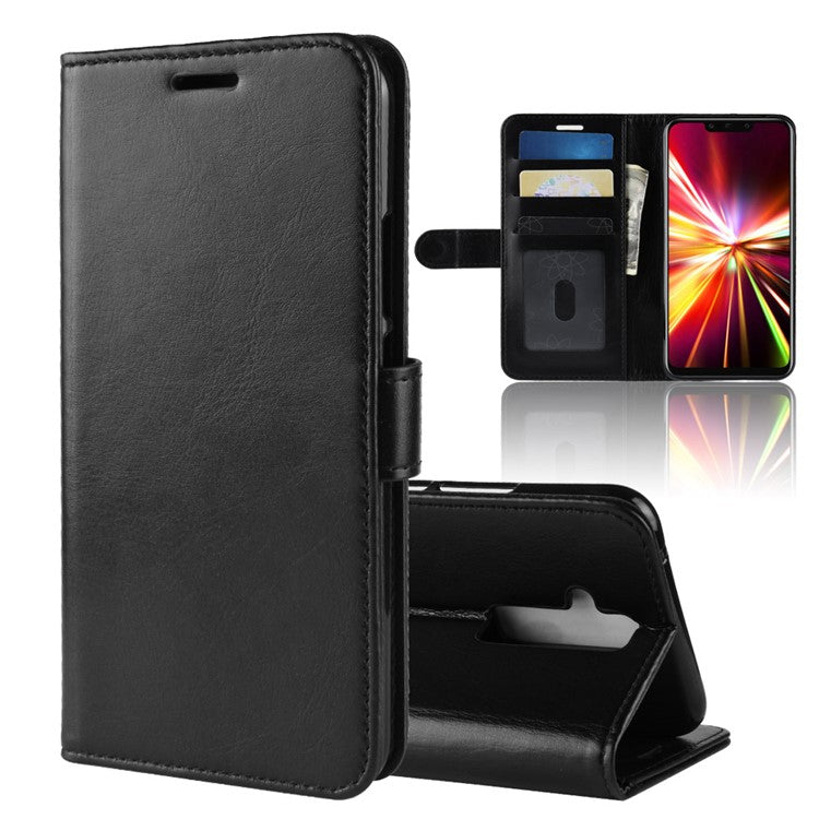 Crazy Horse Wallet Leather Stand Case for Huawei Mate 20 Lite - Black