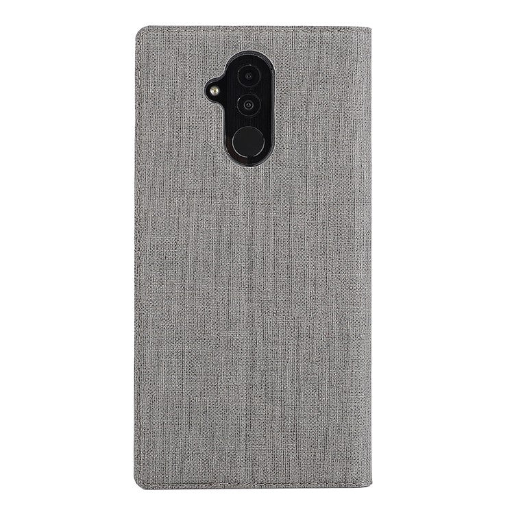 VILI DMX Cross Texture Stand Leather Phone Cover for Huawei Mate 20 Lite / Maimang 7 - Grey
