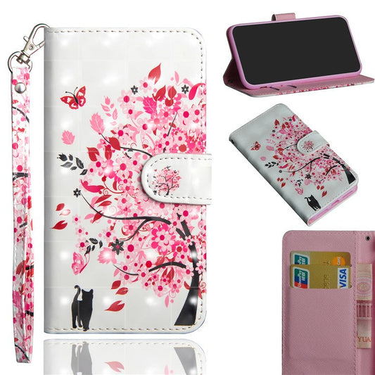 Pattern Printing Magnetic Leather Stand Cover for Huawei Mate 20 Lite - Flowered Tree