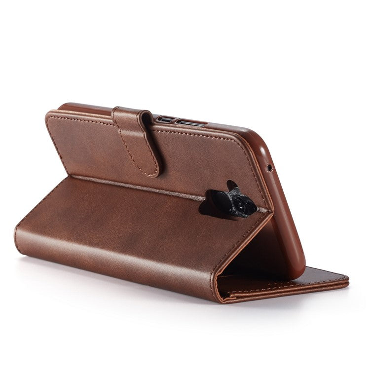 LC.IMEEKE Wallet Leather Stand Case for Huawei Mate 20 Lite - Coffee