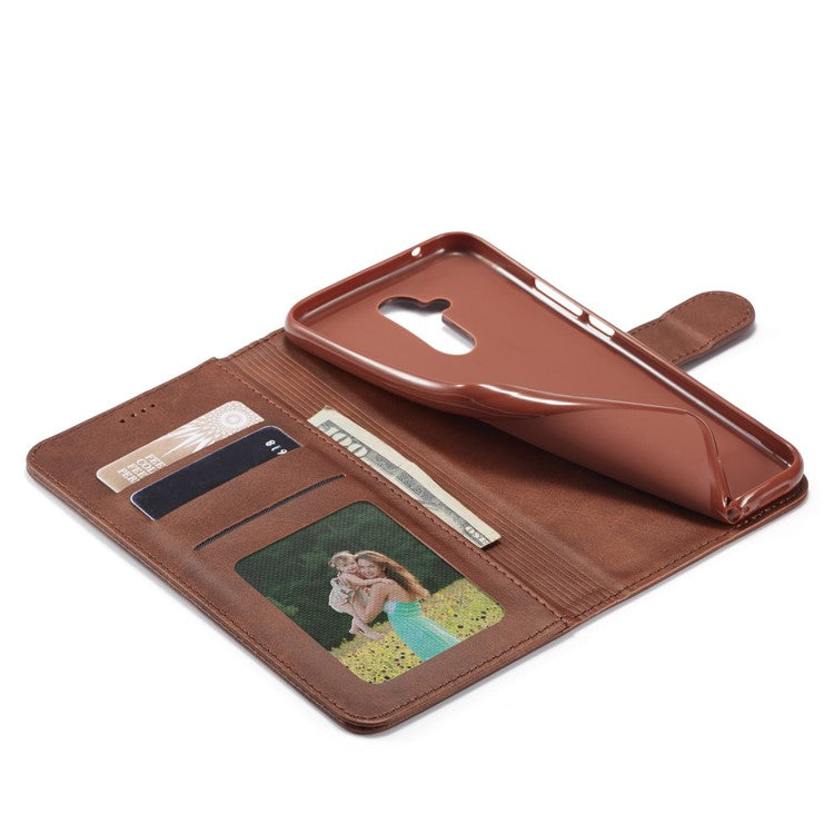 LC.IMEEKE Wallet Leather Stand Case for Huawei Mate 20 Lite - Coffee
