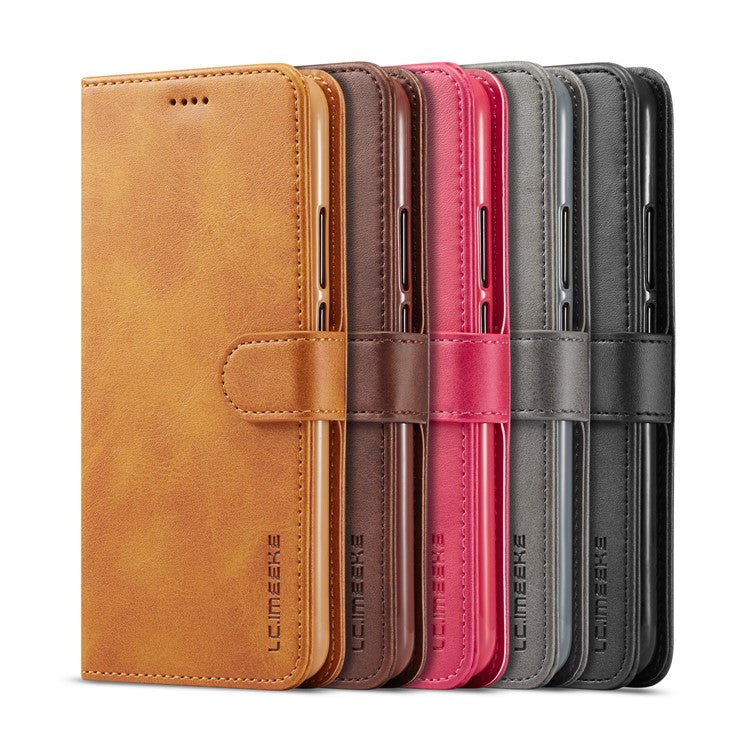 LC.IMEEKE Wallet Leather Stand Shell for Huawei Mate 20 Lite - Black