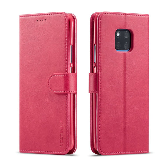 LC.IMEEKE Leather Stand Case with Card Slots for Huawei Mate 20 Pro - Rose