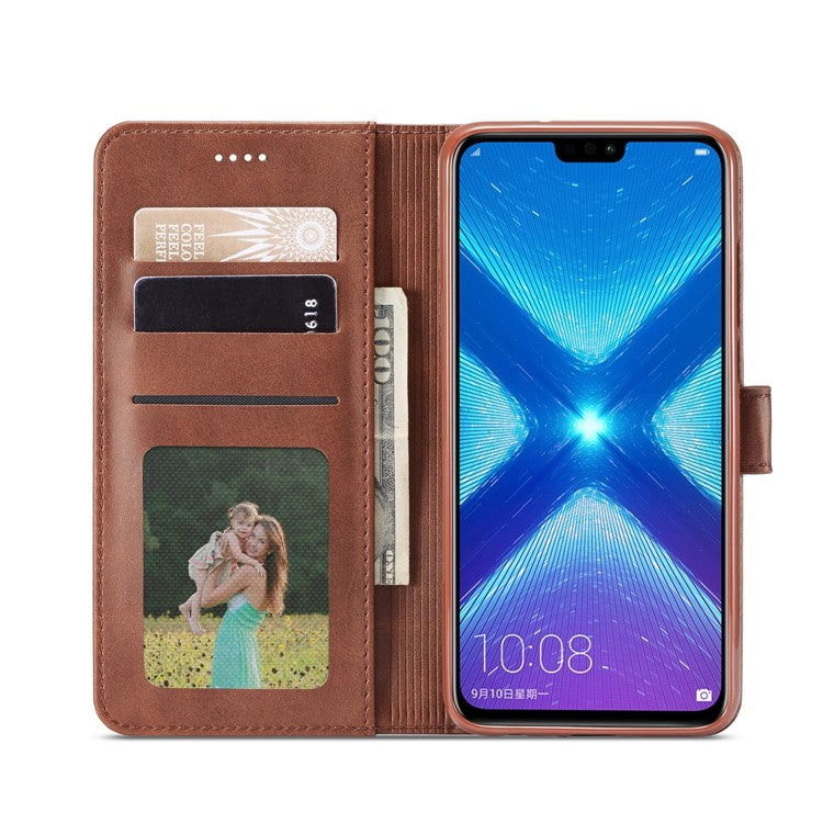 LC.IMEEKE Wallet Leather Stand Case for Huawei Honor 8X / Honor View 10 Lite - Coffee