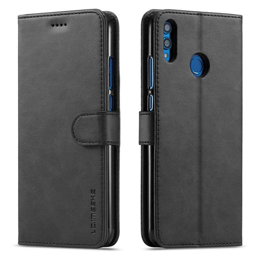 LC.IMEEKE Wallet Leather Stand Cover for Huawei Honor 8X / Honor View 10 Lite - Black