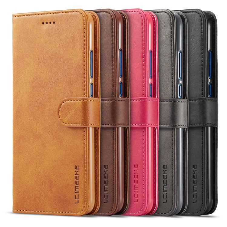 LC.IMEEKE Leather Wallet Cover for Huawei Honor 8X / Honor View 10 Lite - Brown