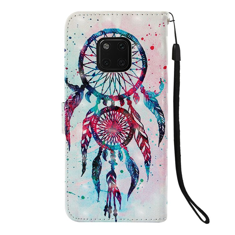 Pattern Printing Leather Magnetic Stand Case for Huawei Mate 20 Pro - Colorful Dream Catcher