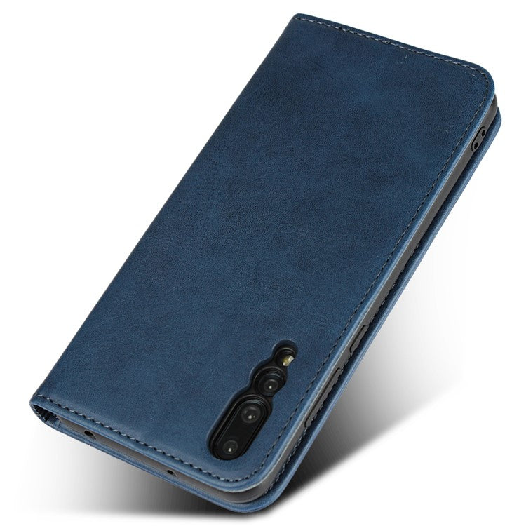 Auto-absorbed Leather Wallet Mobile Phone Cover for Huawei P20 Pro Strong Magnet Phone Case - Blue