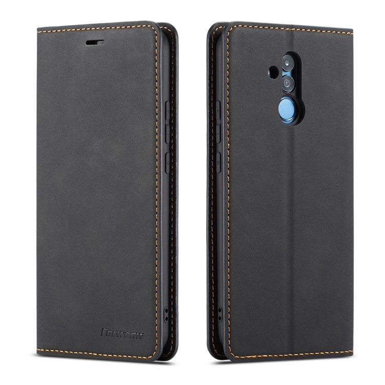 FORWENW Fantasy Series Silky Touch Leather Wallet Case Cover for Huawei Mate 20 Lite - Grey