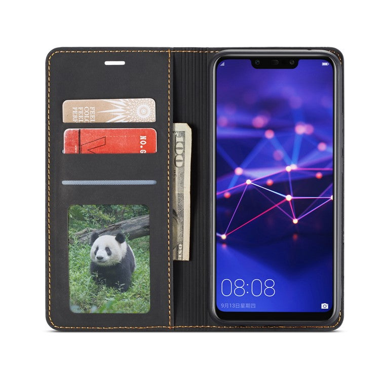 FORWENW Fantasy Series Silky Touch Leather Wallet Case Cover for Huawei Mate 20 Lite - Grey