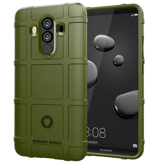 Rugged Square Grid Texture Soft TPU Anti-shock Phone Shell for Huawei Mate 10 Pro - Army Green