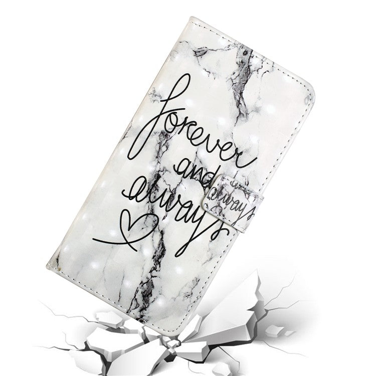 Light Spot Decor Patterned Embossed Leather Wallet Case for Huawei Mate 20 Lite - English Characters