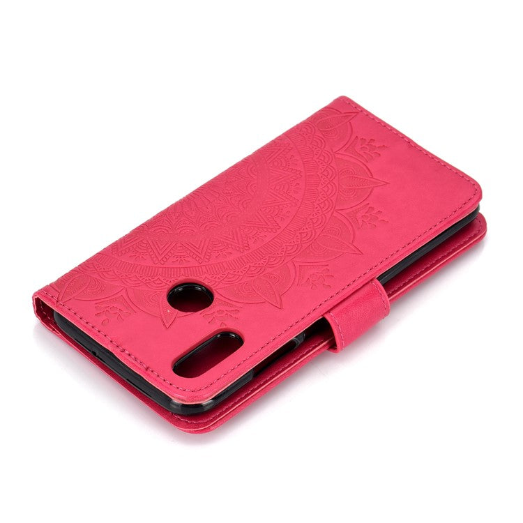 Imprinted Mandala Pattern Wallet Leather Mobile Cover for Huawei Honor 8X / Honor View 10 Lite - Rose