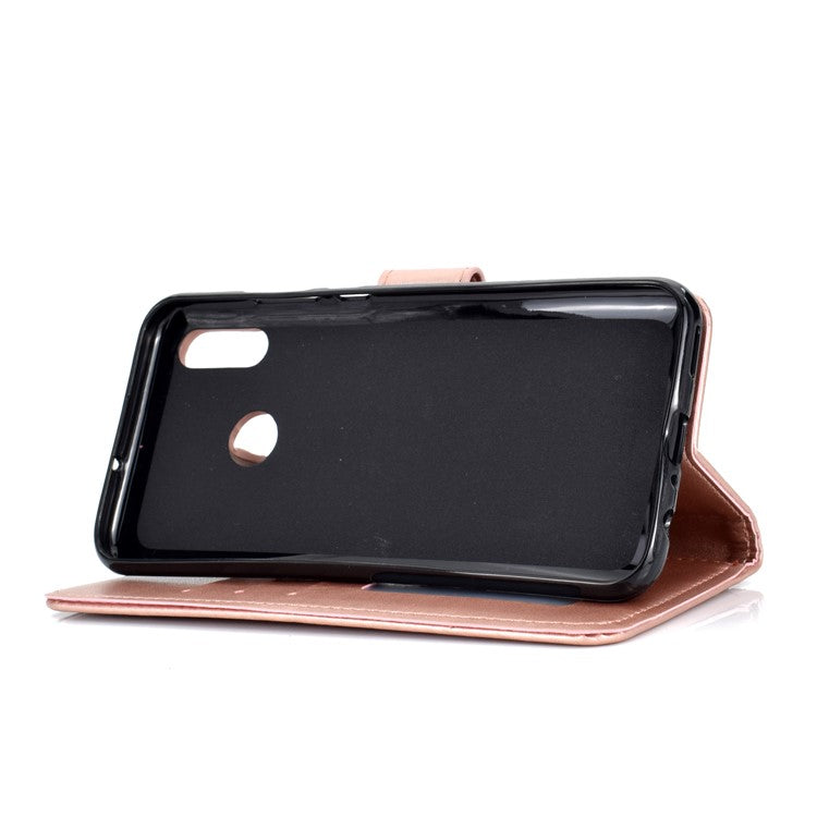 Imprinted Mandala Pattern Wallet Leather Mobile Shell for Huawei Honor 8X / Honor View 10 Lite - Rose Gold