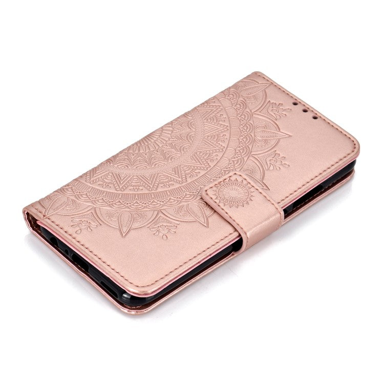 Imprinted Mandala Pattern Wallet Leather Mobile Shell for Huawei Honor 8X / Honor View 10 Lite - Rose Gold