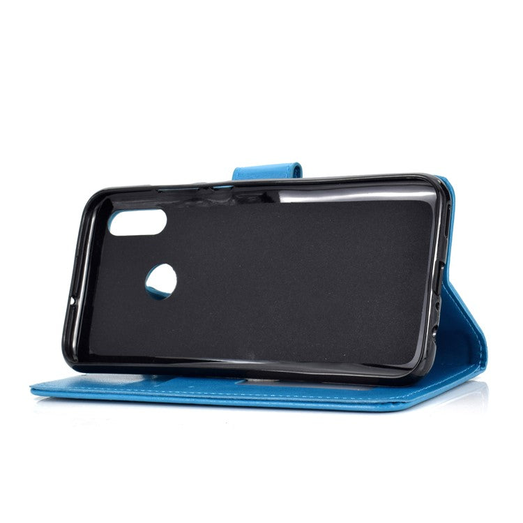 Imprinted Mandala Pattern Wallet Leather Cell Phone Case for Huawei Honor 8X / Honor View 10 Lite - Blue