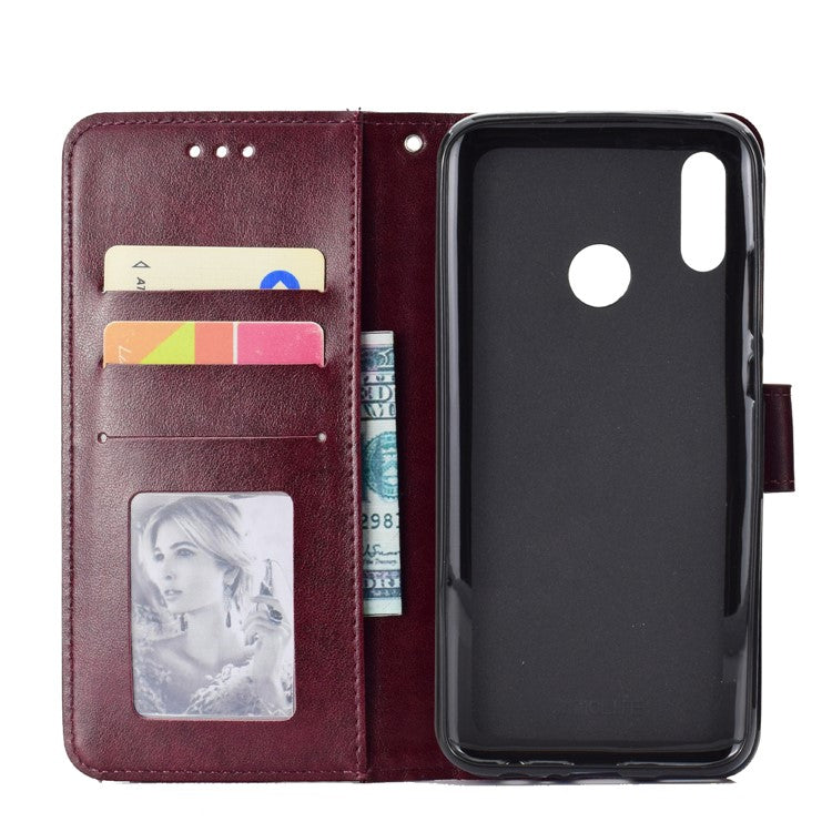 Imprinted Mandala Pattern Wallet Leather Protective Cover for Huawei Honor 8X / Honor View 10 Lite - Brown