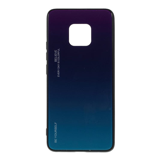 For Huawei Mate 20 Pro Gradient Color Glass + PC + TPU Hybrid Case - Purple / Blue