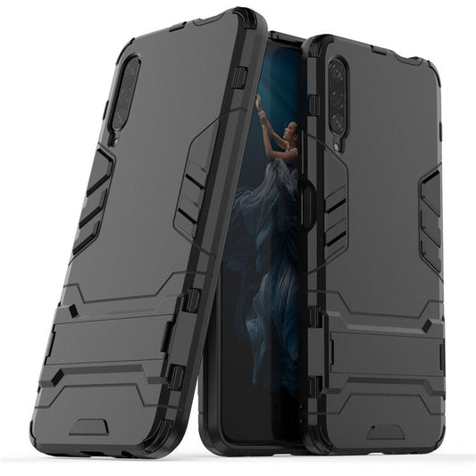 Plastic + TPU Hybrid Phone Case with Kickstand for Huawei Honor 9X Pro - Black