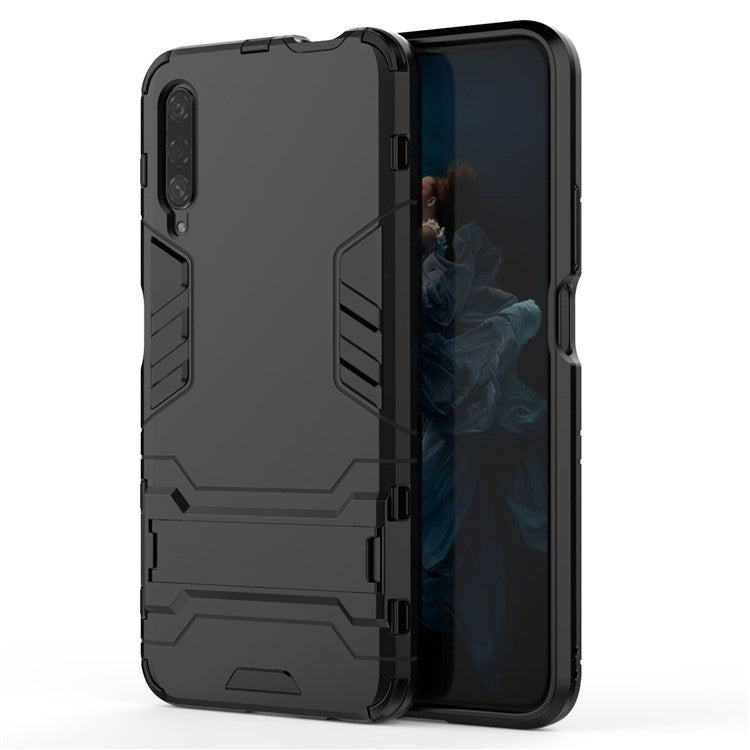 Plastic + TPU Hybrid Phone Case with Kickstand for Huawei Honor 9X Pro - Black