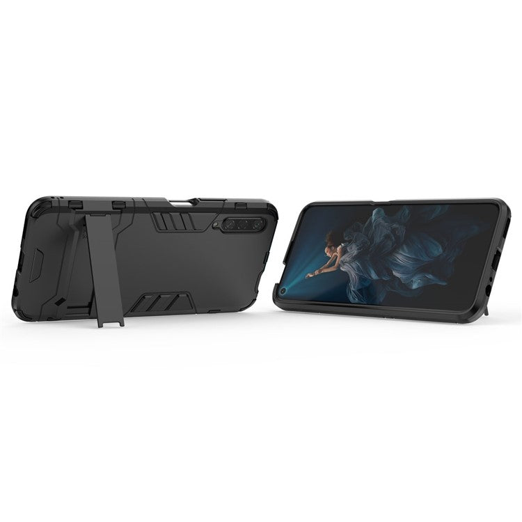 Plastic + TPU Hybrid Phone Case with Kickstand for Huawei Honor 9X Pro - Black