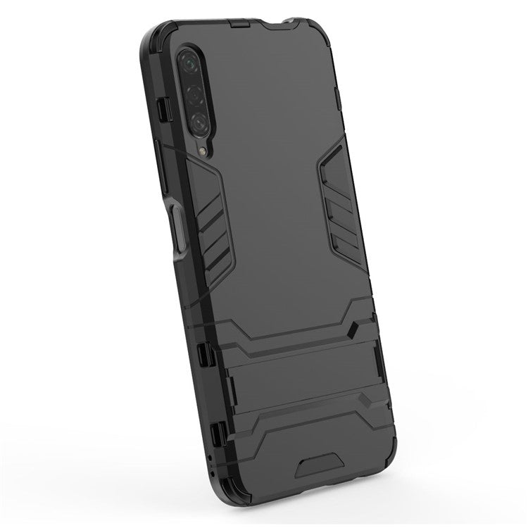 Plastic + TPU Hybrid Phone Case with Kickstand for Huawei Honor 9X Pro - Black