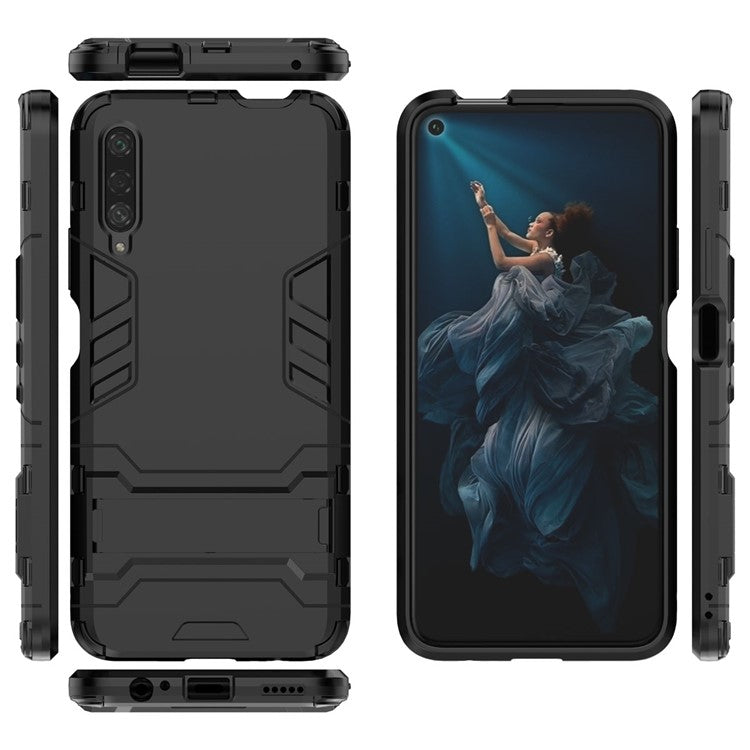 Plastic + TPU Hybrid Phone Case with Kickstand for Huawei Honor 9X Pro - Black