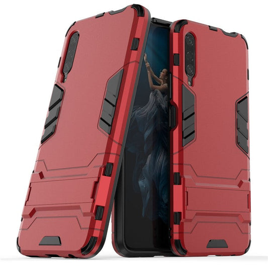 Plastic + TPU Hybrid Phone Case with Kickstand for Huawei Honor 9X Pro - Red