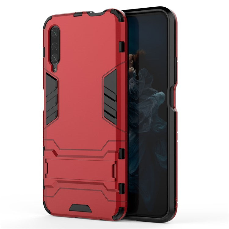 Plastic + TPU Hybrid Phone Case with Kickstand for Huawei Honor 9X Pro - Red