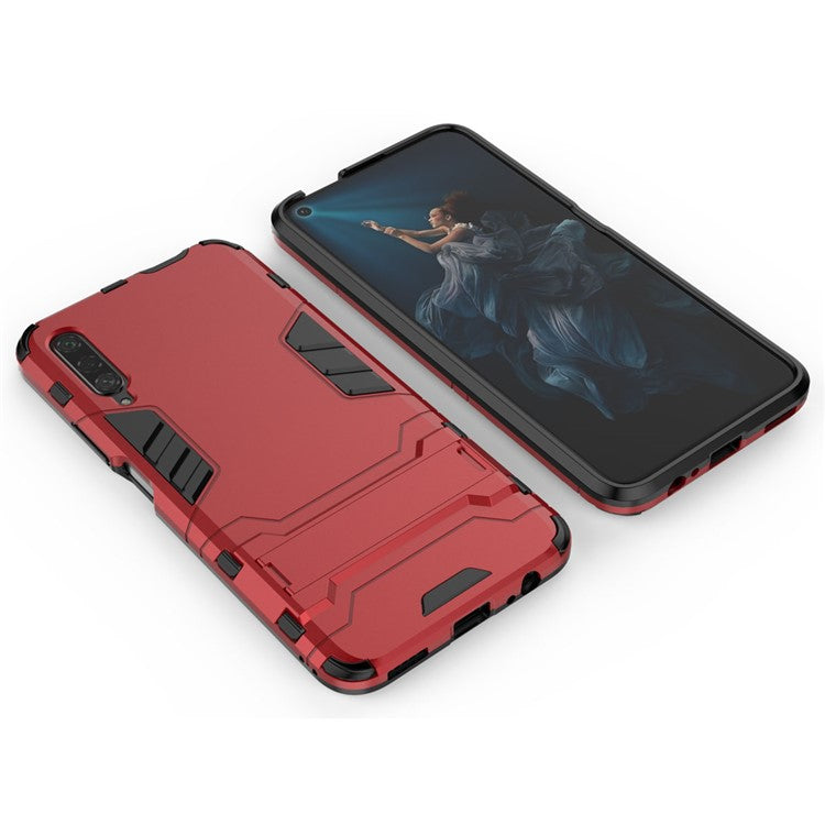 Plastic + TPU Hybrid Phone Case with Kickstand for Huawei Honor 9X Pro - Red