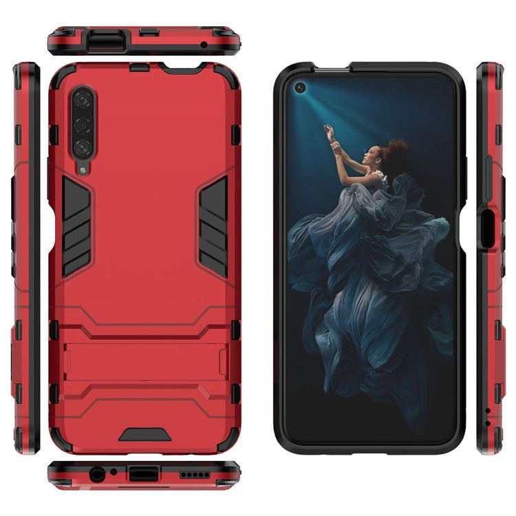 Plastic + TPU Hybrid Phone Case with Kickstand for Huawei Honor 9X Pro - Red
