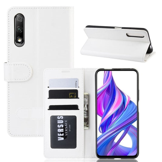 Crazy Horse Wallet Leather Wallet Stand Phone Case for Huawei Y9s/P smart Pro 2019/Honor 9X (For China)/9X Pro - White