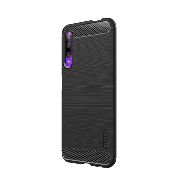 MOFI Carbon Fiber Skin Brushed TPU Back Casing for Huawei Y9s/Honor 9X Pro (China)/Honor 9X (For China)/P Smart Pro (2019) - Black