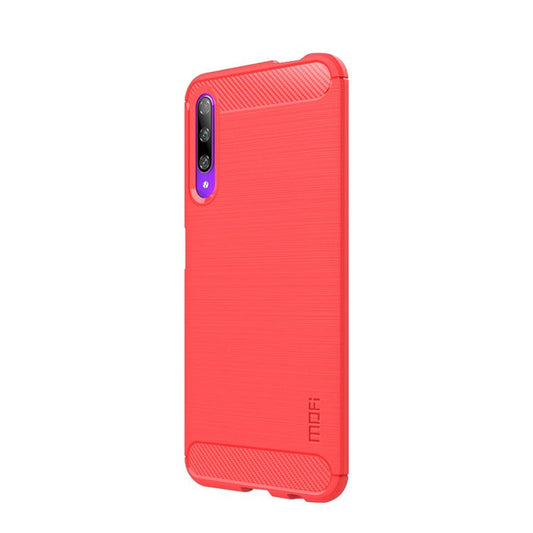MOFI Carbon Fiber Skin Brushed TPU Back Casing for Huawei Y9s/Honor 9X Pro (China)/Honor 9X (For China)/P Smart Pro (2019) - Red