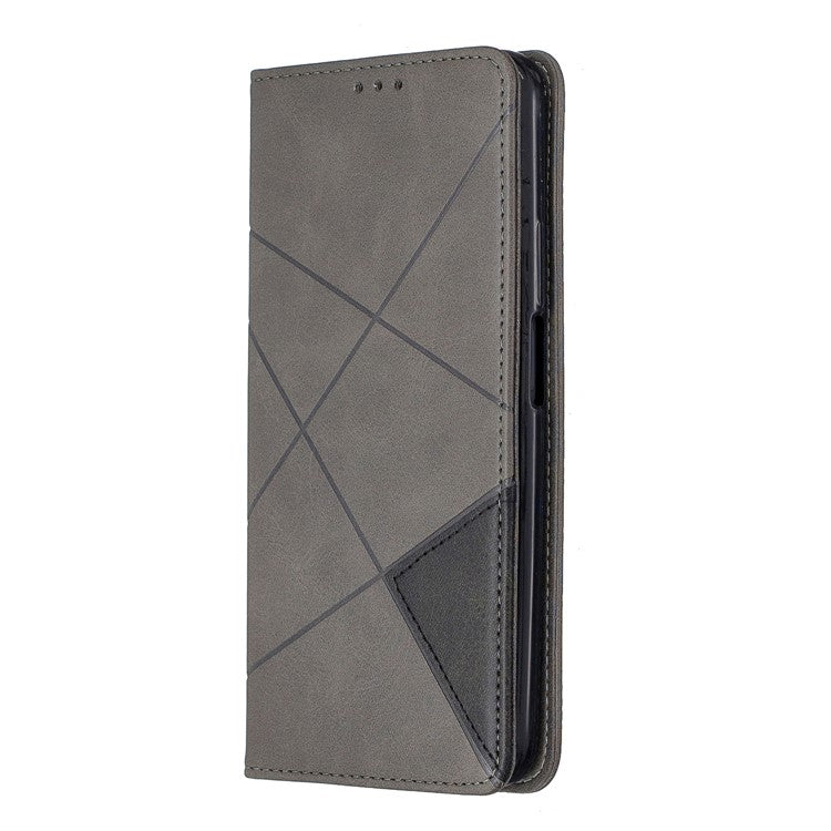 Geometric Pattern Leather Card Holder Case for Huawei Honor 9X (For China) / 9X Pro - Grey