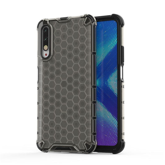 Honeycomb Pattern Shock-proof TPU + PC Hybrid Shell for Huawei Honor 9X (For China)/9X Pro - Black