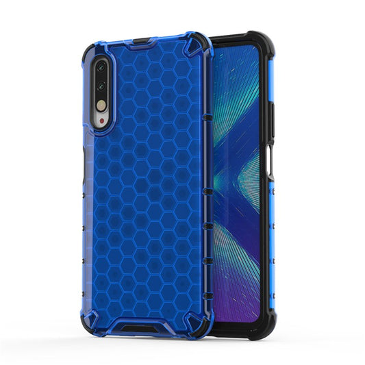 Honeycomb Pattern Shock-proof TPU + PC Hybrid Shell for Huawei Honor 9X (For China)/9X Pro - Blue