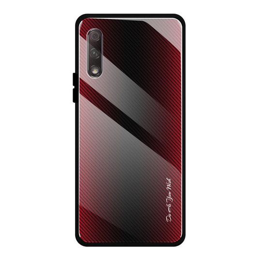 Texture Gradient Tempered Glass Phone Case for Huawei Y9s/P smart Pro 2019/Honor 9X (For China)/9X Pro - Red
