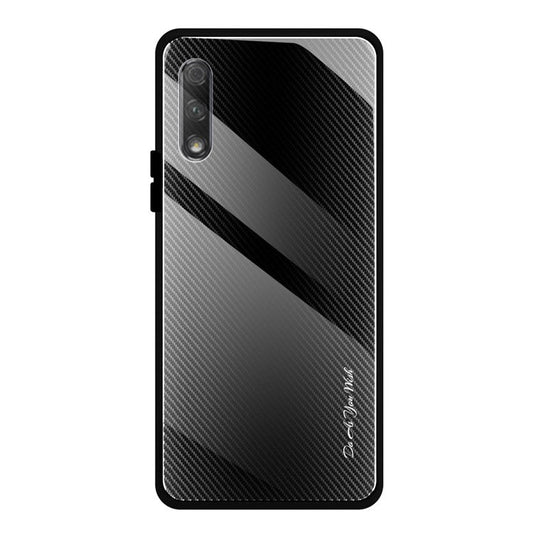 Texture Gradient Tempered Glass Phone Case for Huawei Y9s/P smart Pro 2019/Honor 9X (For China)/9X Pro - All Black