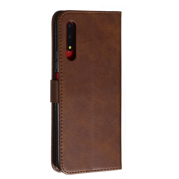 Zipper Pocket Wallet Stand Flip Leather Phone Cover for Huawei Honor 9X Pro/Honor 9X (For China) - Brown