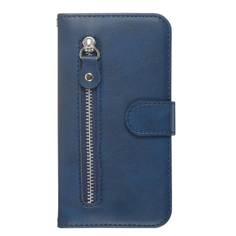 Zipper Pocket Wallet Stand Flip Leather Phone Cover for Huawei Honor 9X Pro/Honor 9X (For China) - Blue