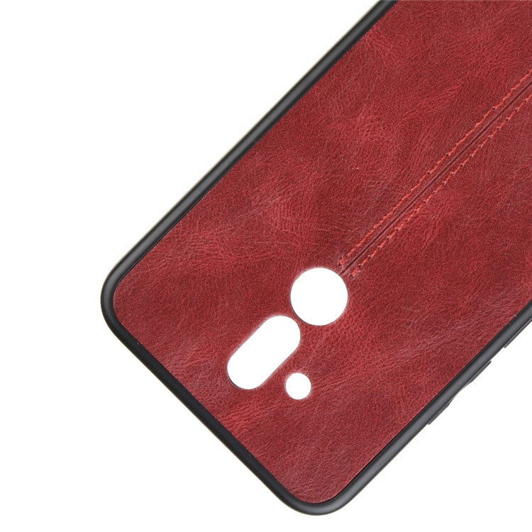 PU Leather Coated PC + TPU Cell Phone Shell for Huawei Mate 20 Lite/Maimang 7 - Red