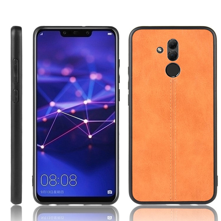 PU Leather Coated PC + TPU Cell Phone Shell for Huawei Mate 20 Lite/Maimang 7 - Yellow