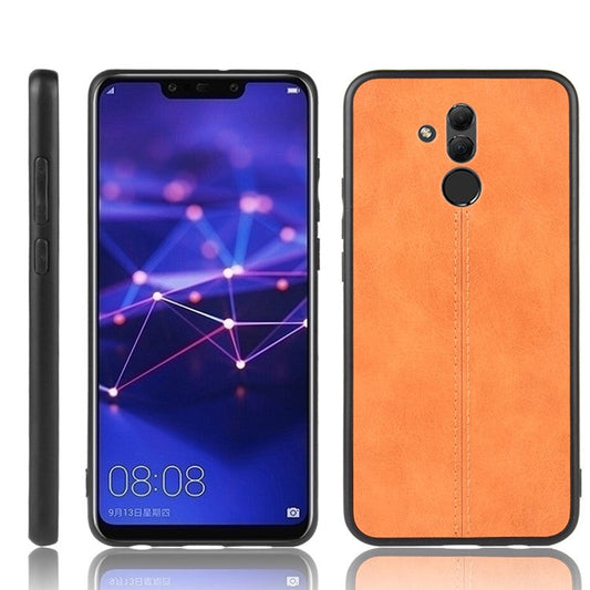 PU Leather Coated PC + TPU Cell Phone Shell for Huawei Mate 20 Lite/Maimang 7 - Yellow