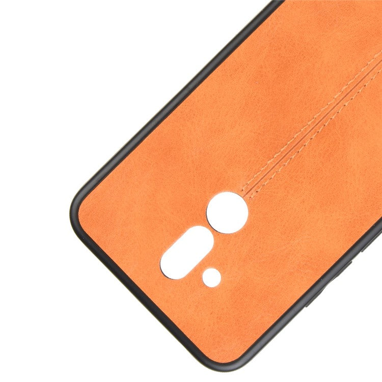 PU Leather Coated PC + TPU Cell Phone Shell for Huawei Mate 20 Lite/Maimang 7 - Yellow