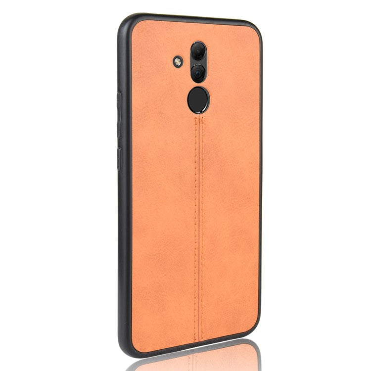 PU Leather Coated PC + TPU Cell Phone Shell for Huawei Mate 20 Lite/Maimang 7 - Yellow