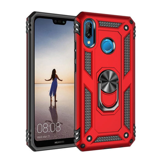 Hybrid PC TPU Kickstand Armor Phone Shell for Huawei P20 Lite (2018) / Nova 3e (China) - Red